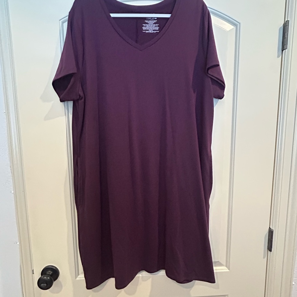 Time and Tru Purple  V-neck Dress